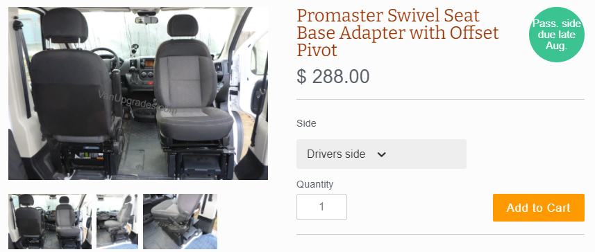 Promaster Swivel Seat Base Adapter with Offset Pivot